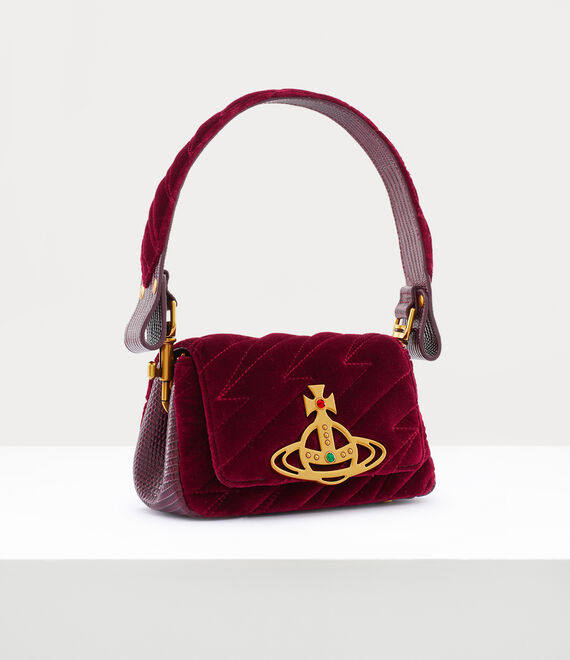 Vivienne Westwood Hazel Quilted Small Handbag in BURGUNDY